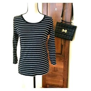 Black and White Striped Top
